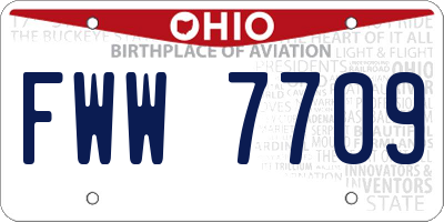OH license plate FWW7709