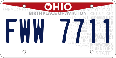 OH license plate FWW7711