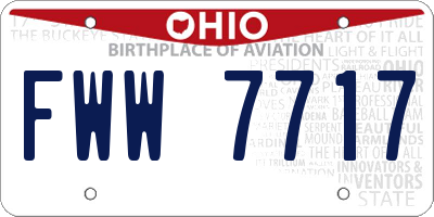 OH license plate FWW7717