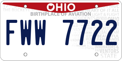 OH license plate FWW7722