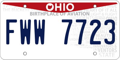 OH license plate FWW7723