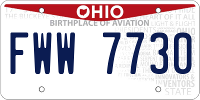 OH license plate FWW7730
