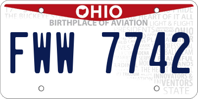 OH license plate FWW7742