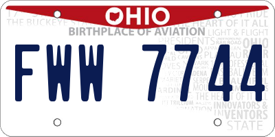 OH license plate FWW7744
