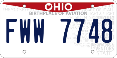 OH license plate FWW7748
