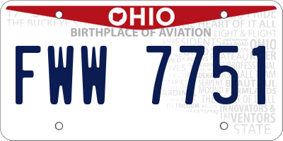 OH license plate FWW7751