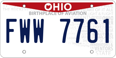 OH license plate FWW7761
