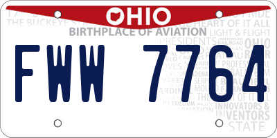 OH license plate FWW7764