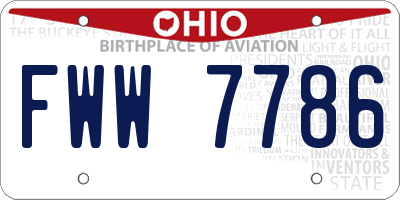 OH license plate FWW7786