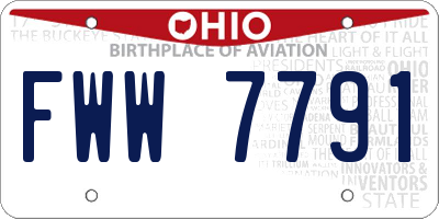 OH license plate FWW7791