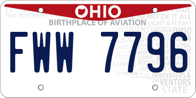 OH license plate FWW7796