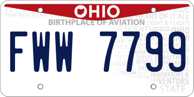 OH license plate FWW7799