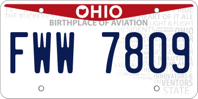 OH license plate FWW7809