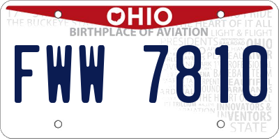 OH license plate FWW7810