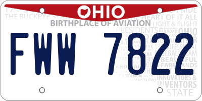 OH license plate FWW7822