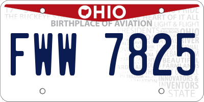 OH license plate FWW7825