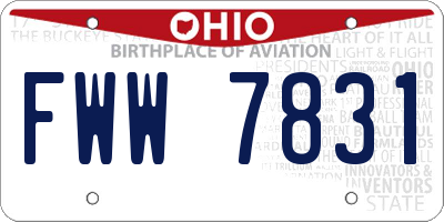 OH license plate FWW7831