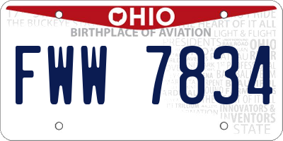 OH license plate FWW7834
