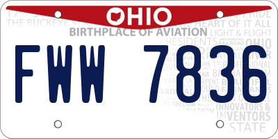 OH license plate FWW7836