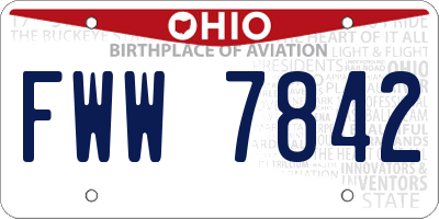 OH license plate FWW7842
