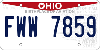 OH license plate FWW7859