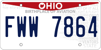 OH license plate FWW7864