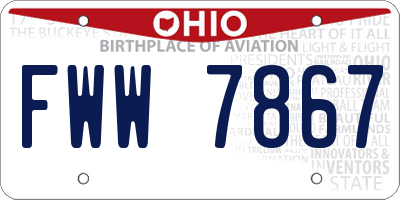 OH license plate FWW7867