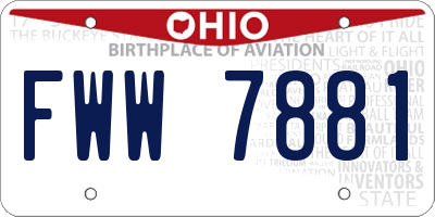 OH license plate FWW7881