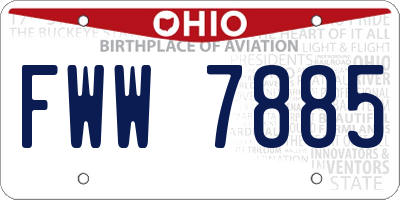 OH license plate FWW7885