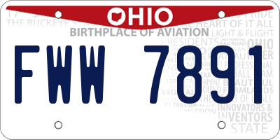 OH license plate FWW7891