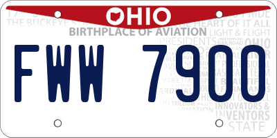 OH license plate FWW7900