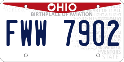OH license plate FWW7902