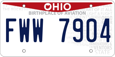 OH license plate FWW7904