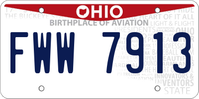 OH license plate FWW7913