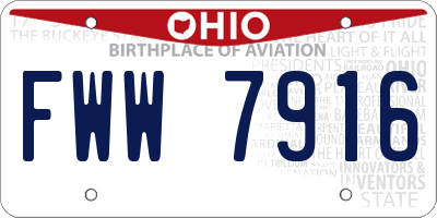 OH license plate FWW7916