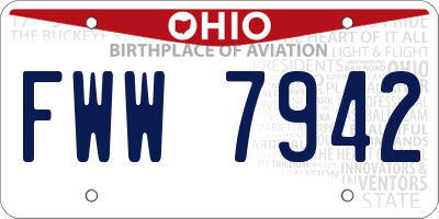 OH license plate FWW7942