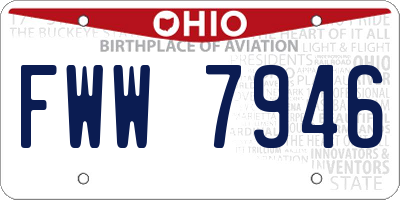 OH license plate FWW7946