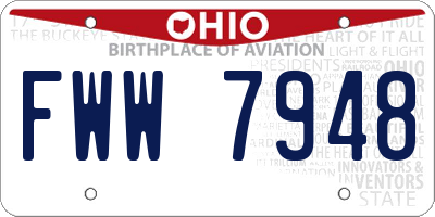 OH license plate FWW7948