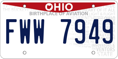 OH license plate FWW7949