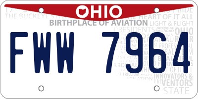 OH license plate FWW7964