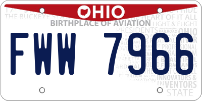 OH license plate FWW7966