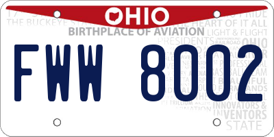 OH license plate FWW8002