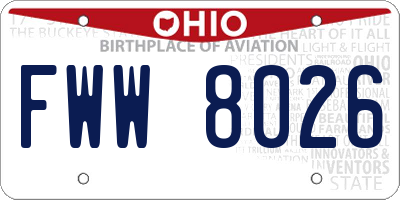 OH license plate FWW8026