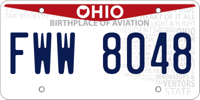 OH license plate FWW8048