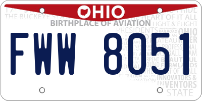 OH license plate FWW8051