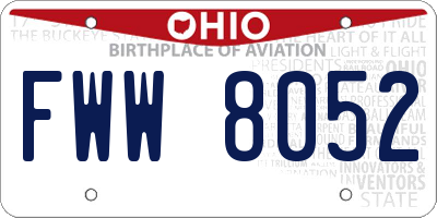 OH license plate FWW8052