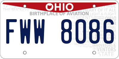 OH license plate FWW8086