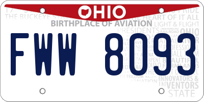 OH license plate FWW8093