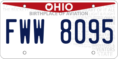 OH license plate FWW8095