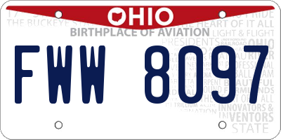 OH license plate FWW8097